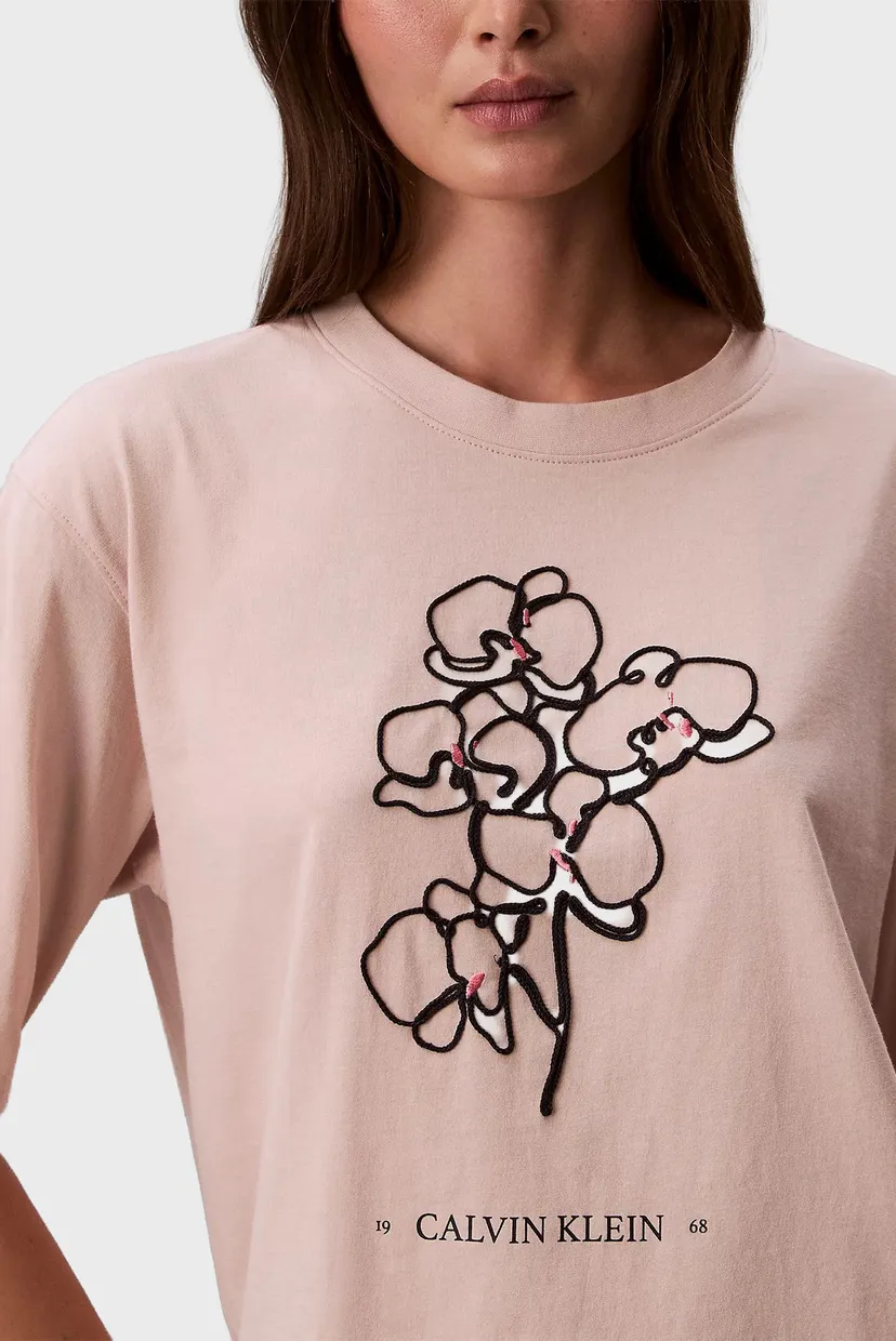 Женская бежевая футболка SEASONAL GRAPHIC OVERSIZED 4