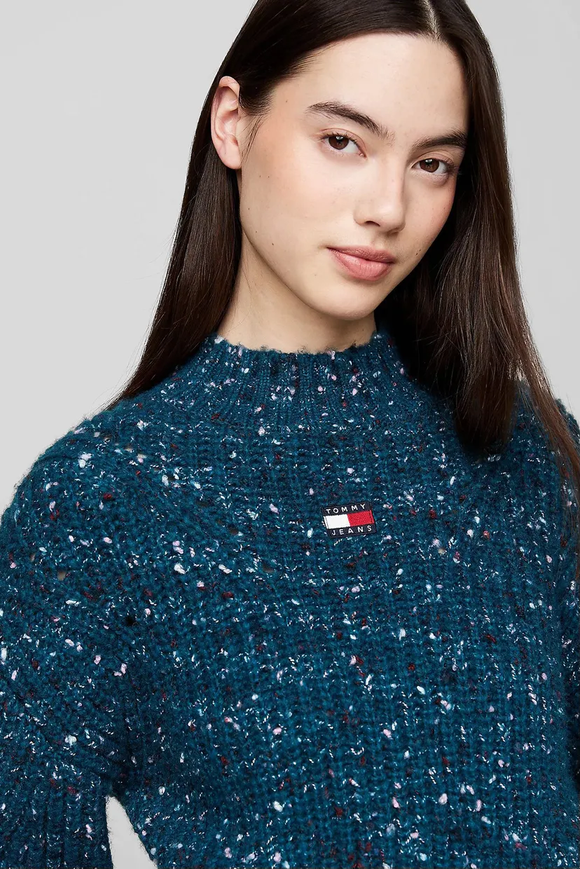 Женский бирюзовый свитер TJW MOCKNECK MARLED YARN 4