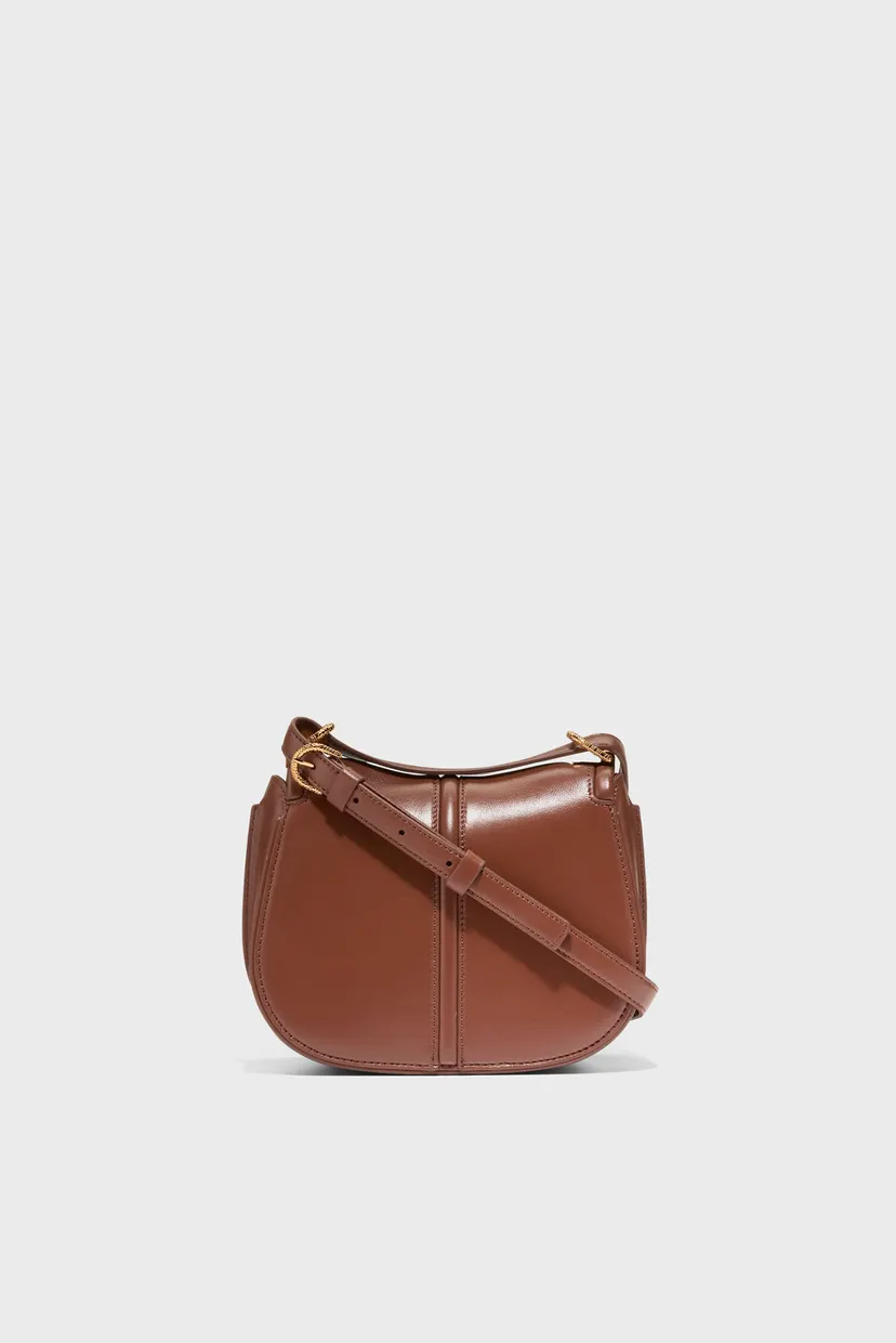 Женская коричневая кожаная сумка Celenea Saddle Bag 3