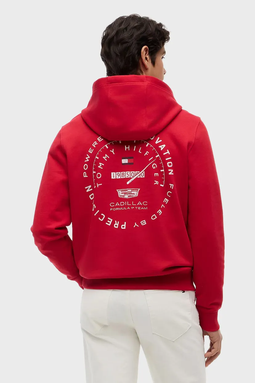Мужское красное худи TH x Cadillac Formula 1® Team 3