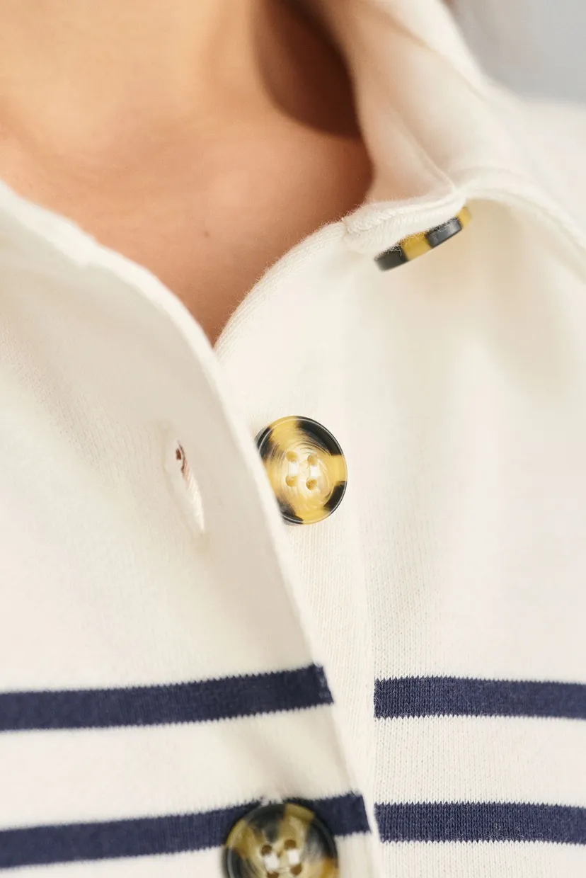 Женское белое поло в полоску OS BRETON STRIPE RUGGER 4