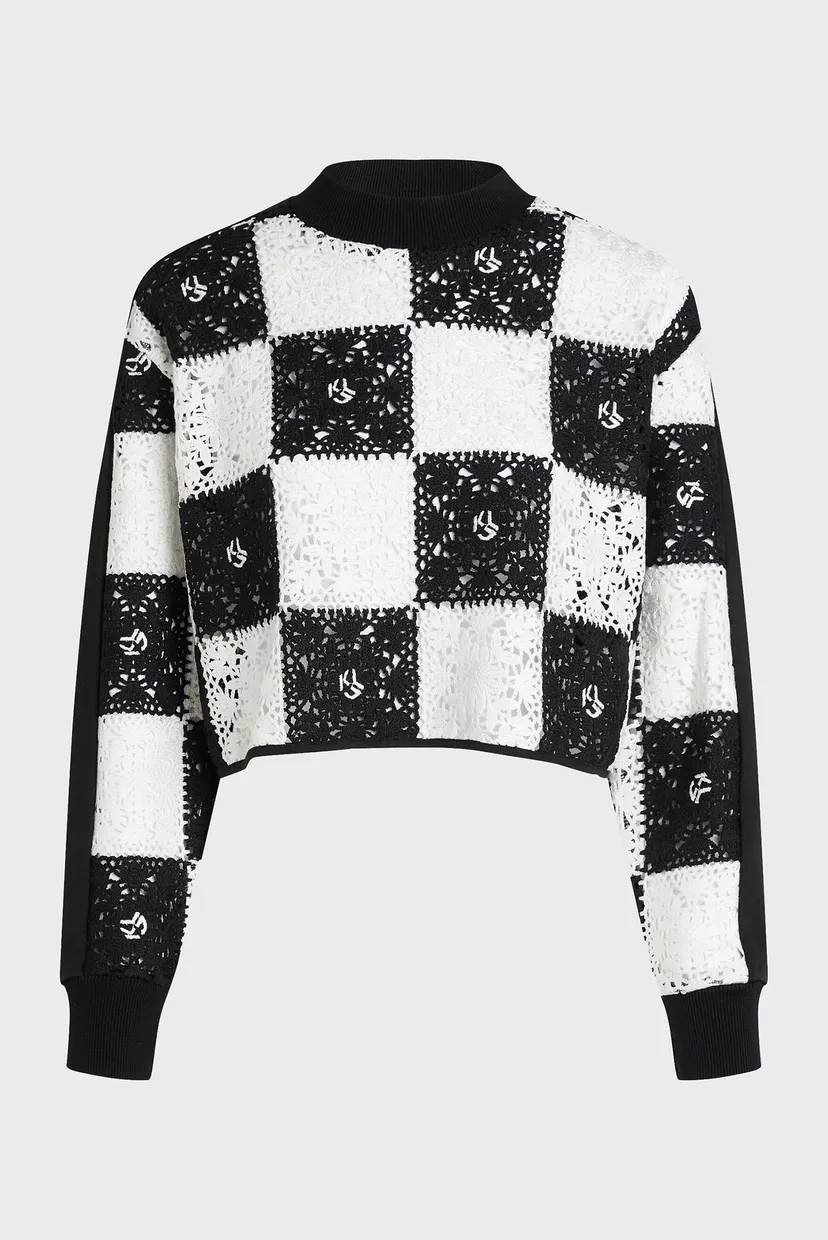 Жіночий картатий джемпер GEO CROCHET CROP 5