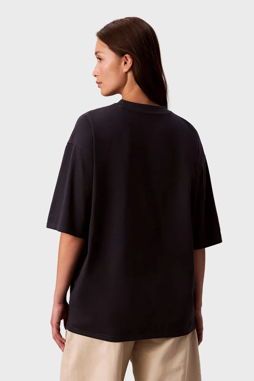 Женская темно-синяя футболка OVERSIZE CK NY 3