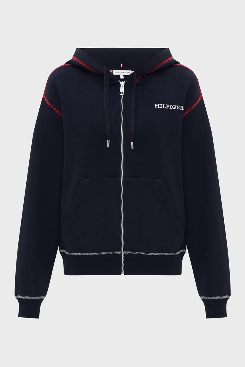 Женское темно-синее худи MDRN REG GBL STP FULLZIP 4