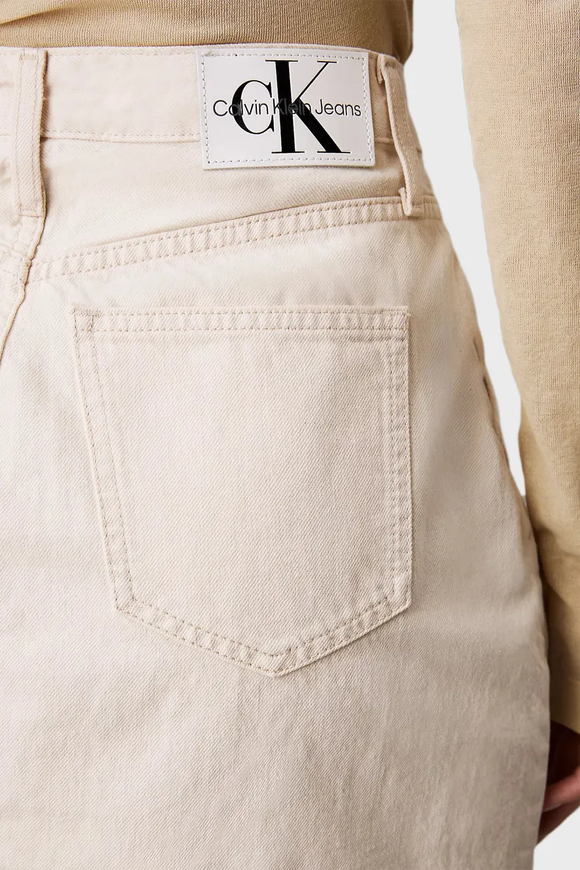 Жіноча бежева джинсова спідниця MAXI SKIRT CARGO POCKETS 4