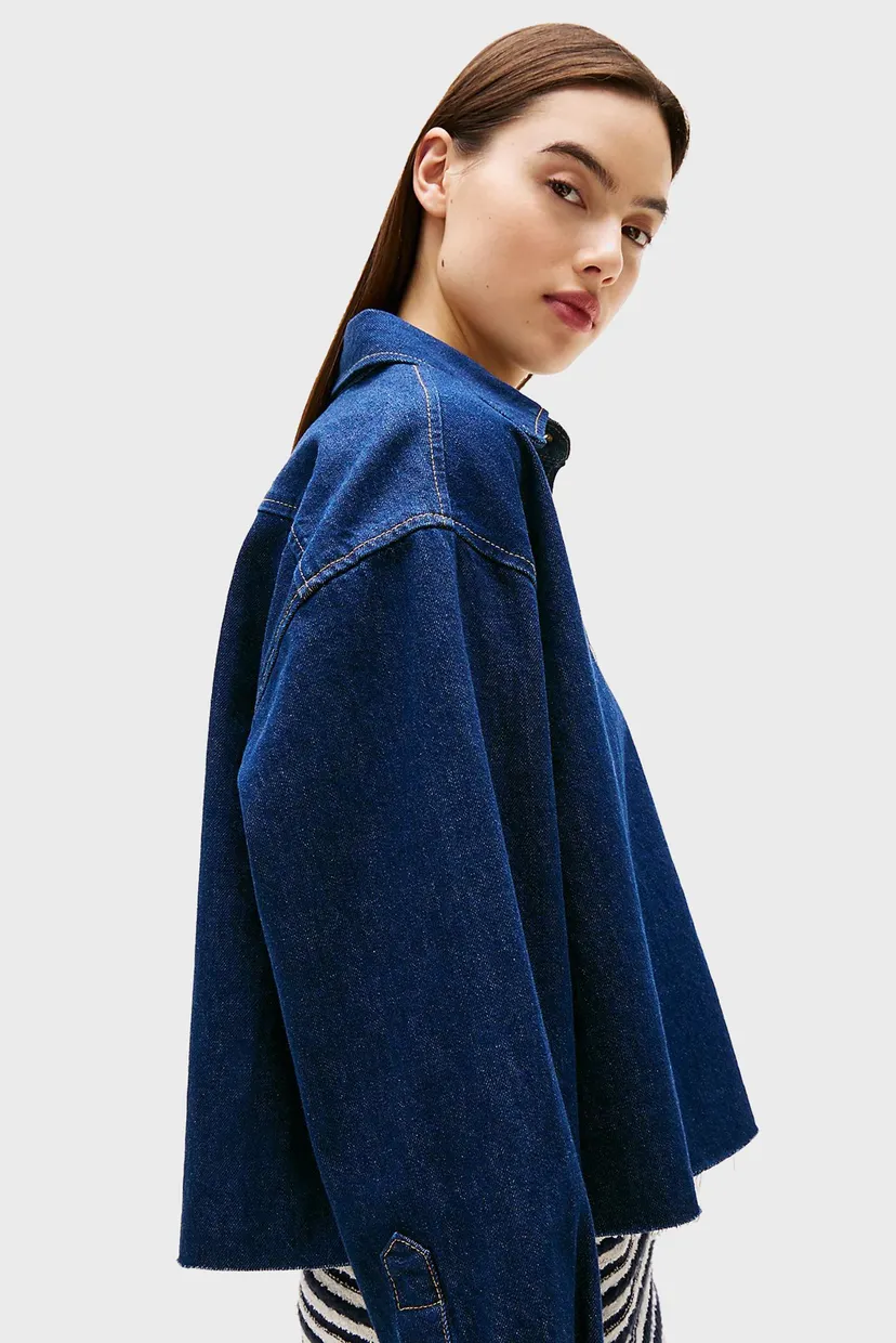 Женская темно-синяя джинсовая куртка CRP DENIM SHIRT JCKT BI9056 4