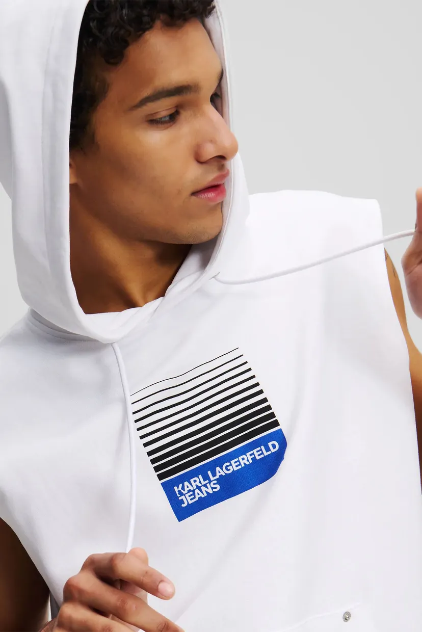 Чоловіче біле худі sless box fade logo 4