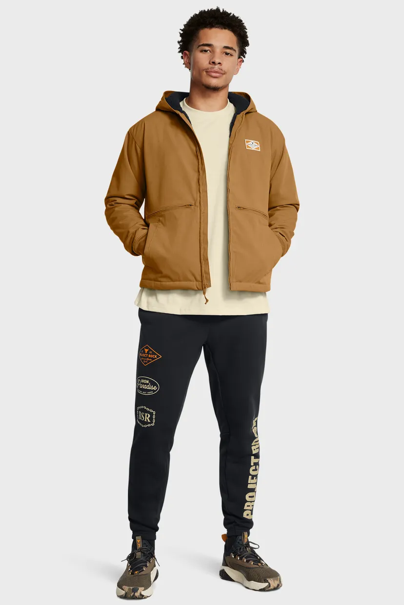 【美品】UA PROJECT ROCK トラックジャケット/M/1345824 Мужская бежевая ветровка Pjt Rck Work Jacket Under Armour 1386904