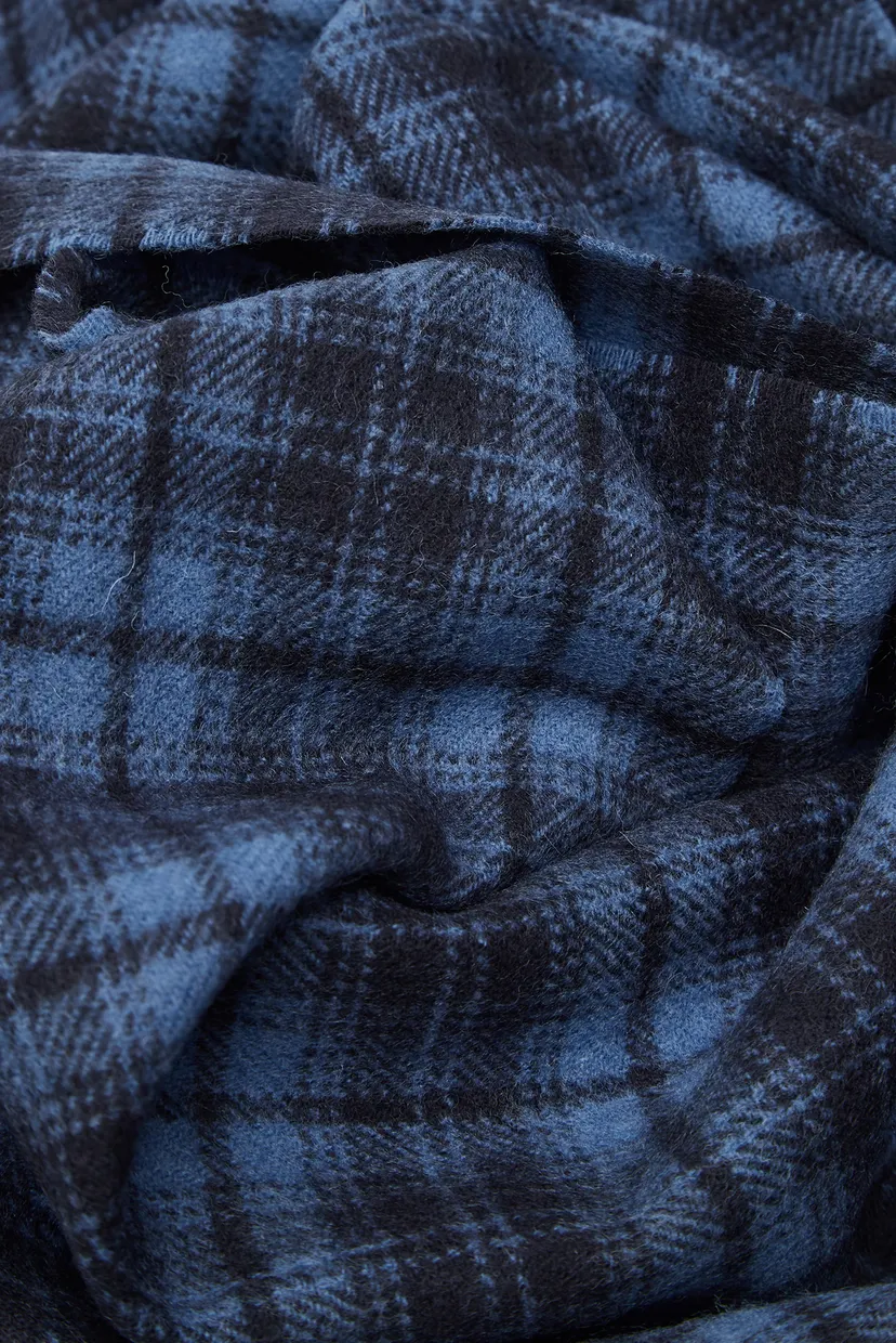 Мужской темно-синий шерстяной шарф в клетку CHECK WOVEN SCARF 3