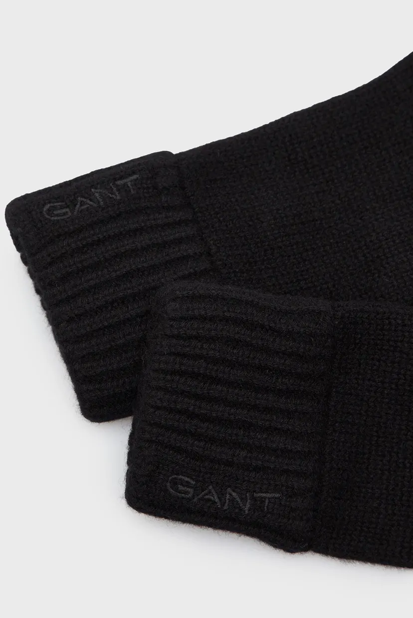 Жіночі чорні вовняні рукавички WOOL KNIT GLOVES 3