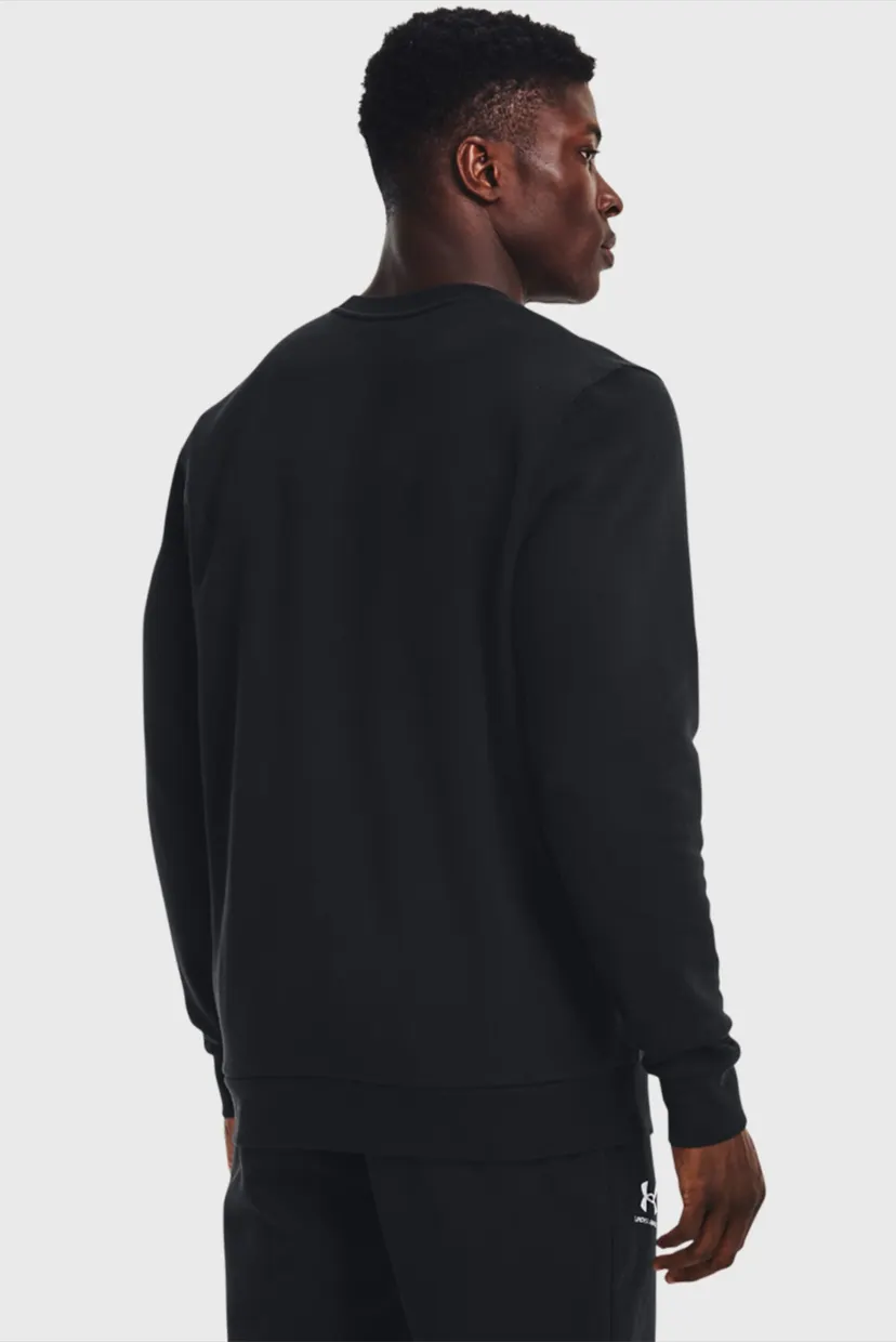 Чоловічий чорний світшот UA Essential Fleece Crew 3