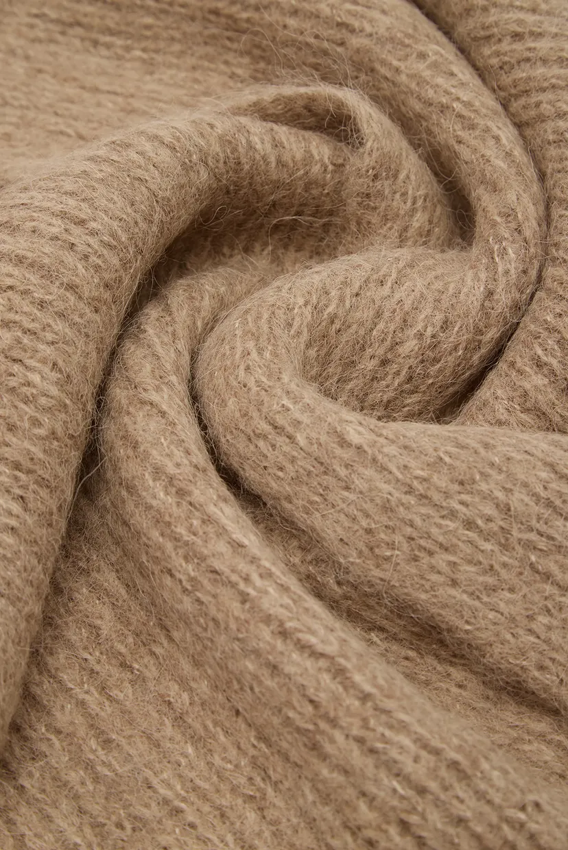 Женский бежевый шерстяной шарф K ESSENTIAL KNIT SCARF 4