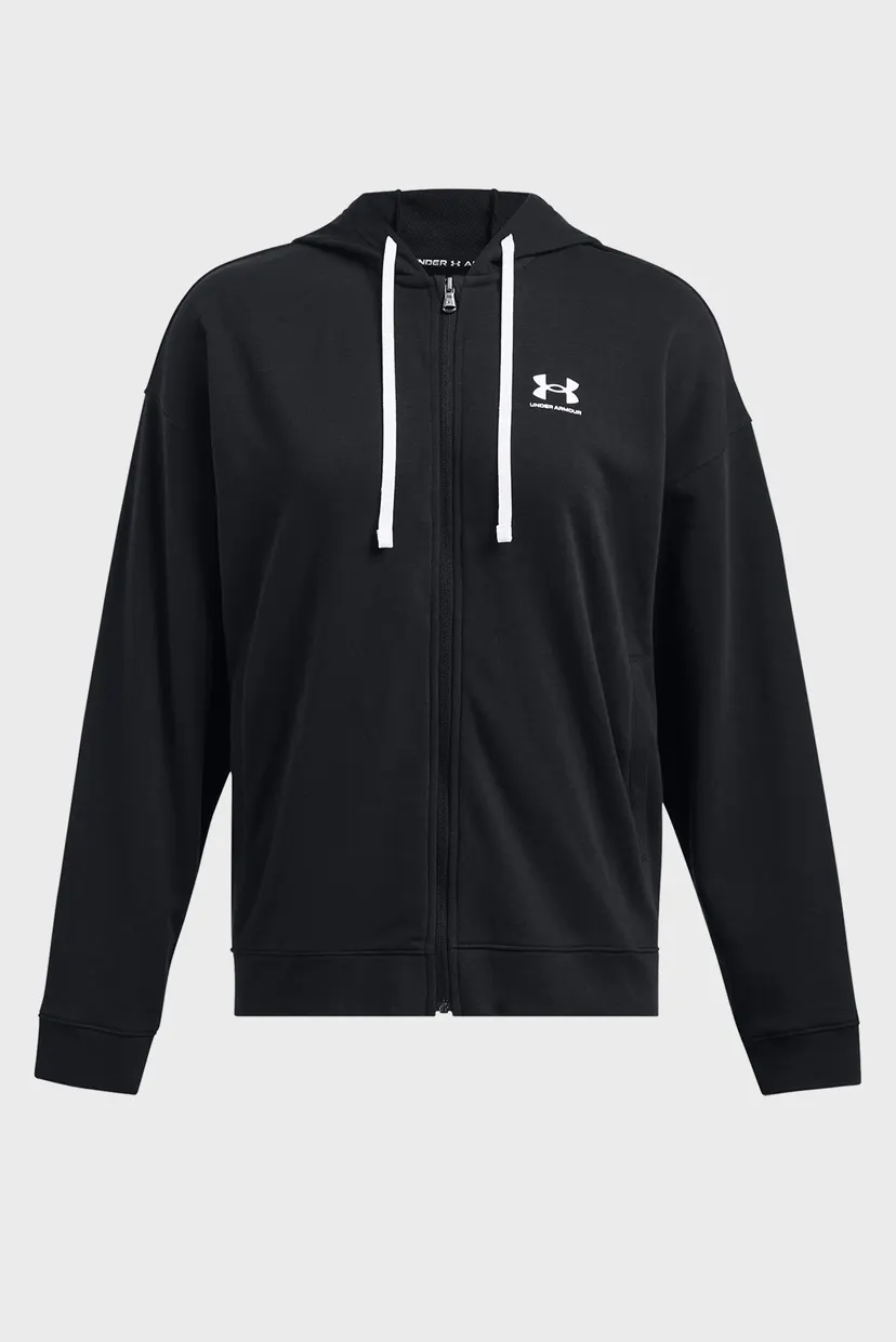 Жіноче чорне худі UA Rival Terry OS FZ Hooded 3