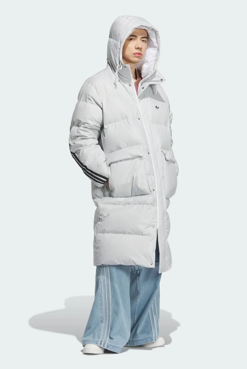 Белая куртка 3-Stripes Long Down (унисекс) adidas KC2566 — MD-Fashion