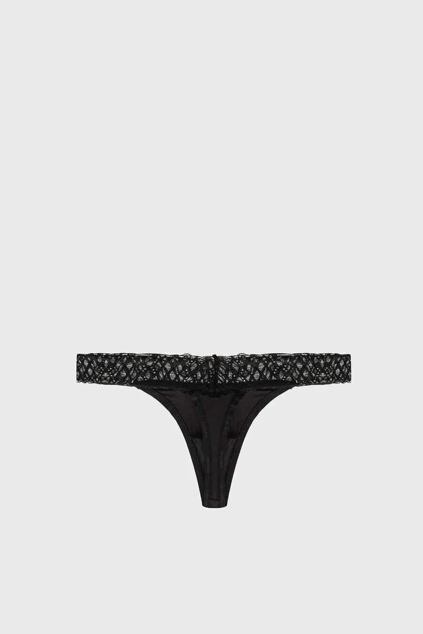 Женские черные трусики THONG 8