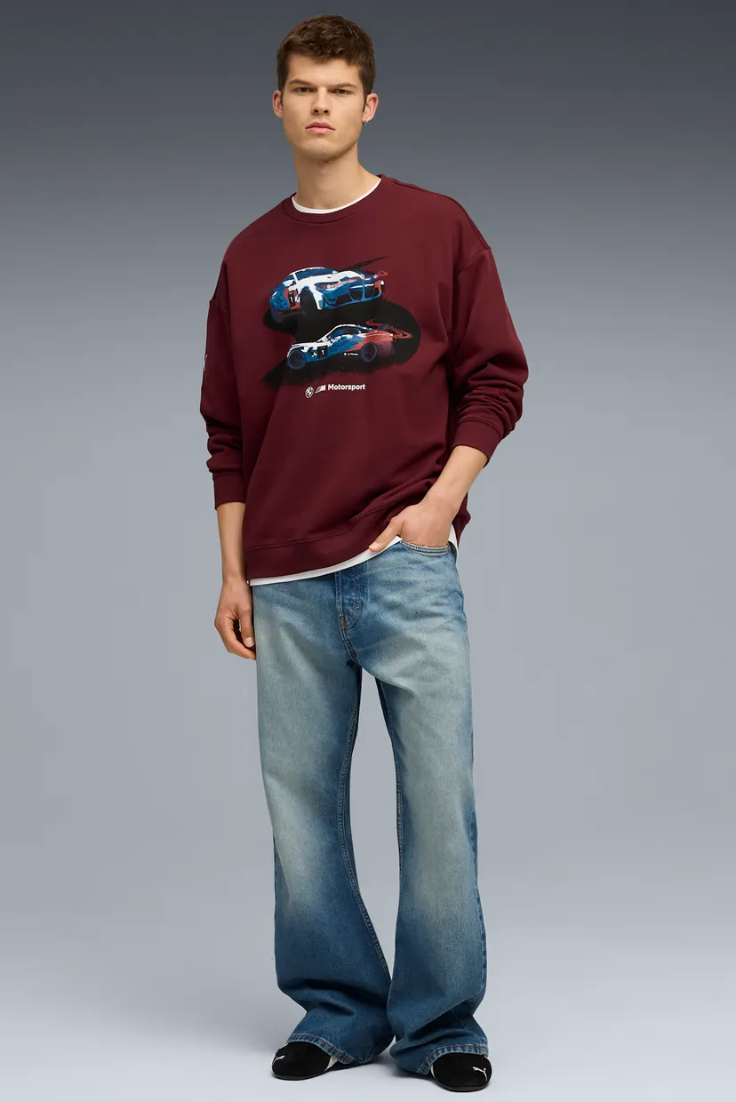 Чоловічий бордовий світшот BMW M Motorsport Graphic Crew Neck