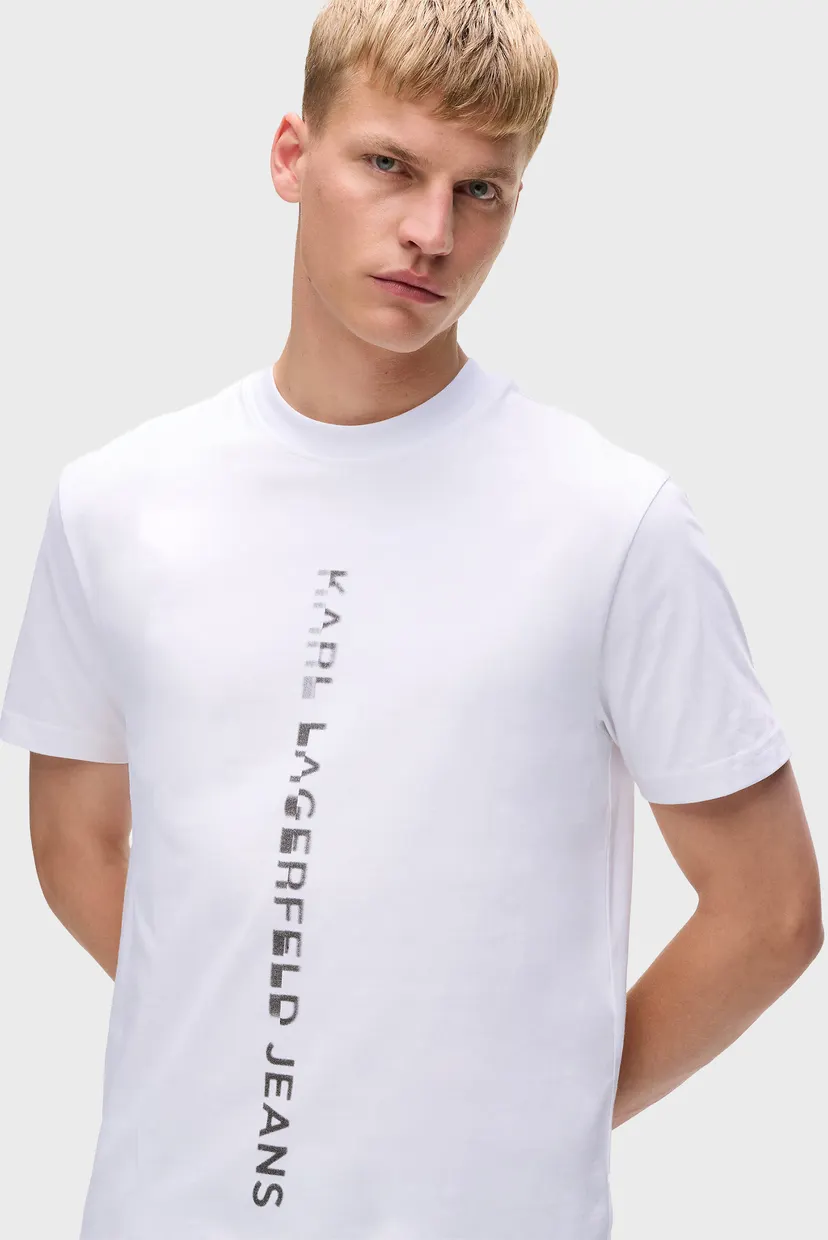 Чоловіча біла футболка reg vertical logo 4