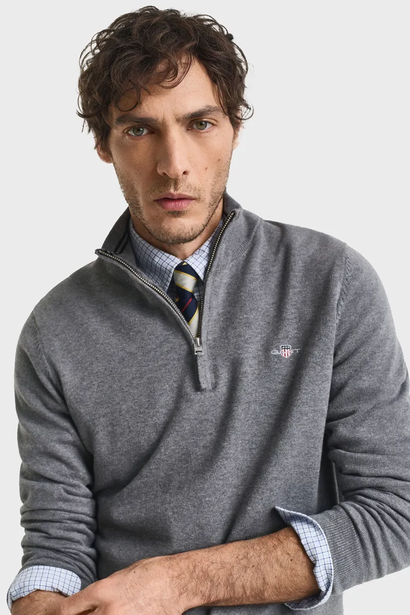 Чоловіча сіра кофта CLASSIC COTTON HALF ZIP 4