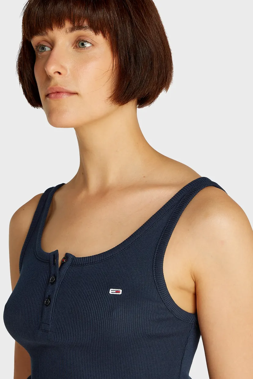 Жіноча темно-синя майка SLIM BUTTON TANK 4