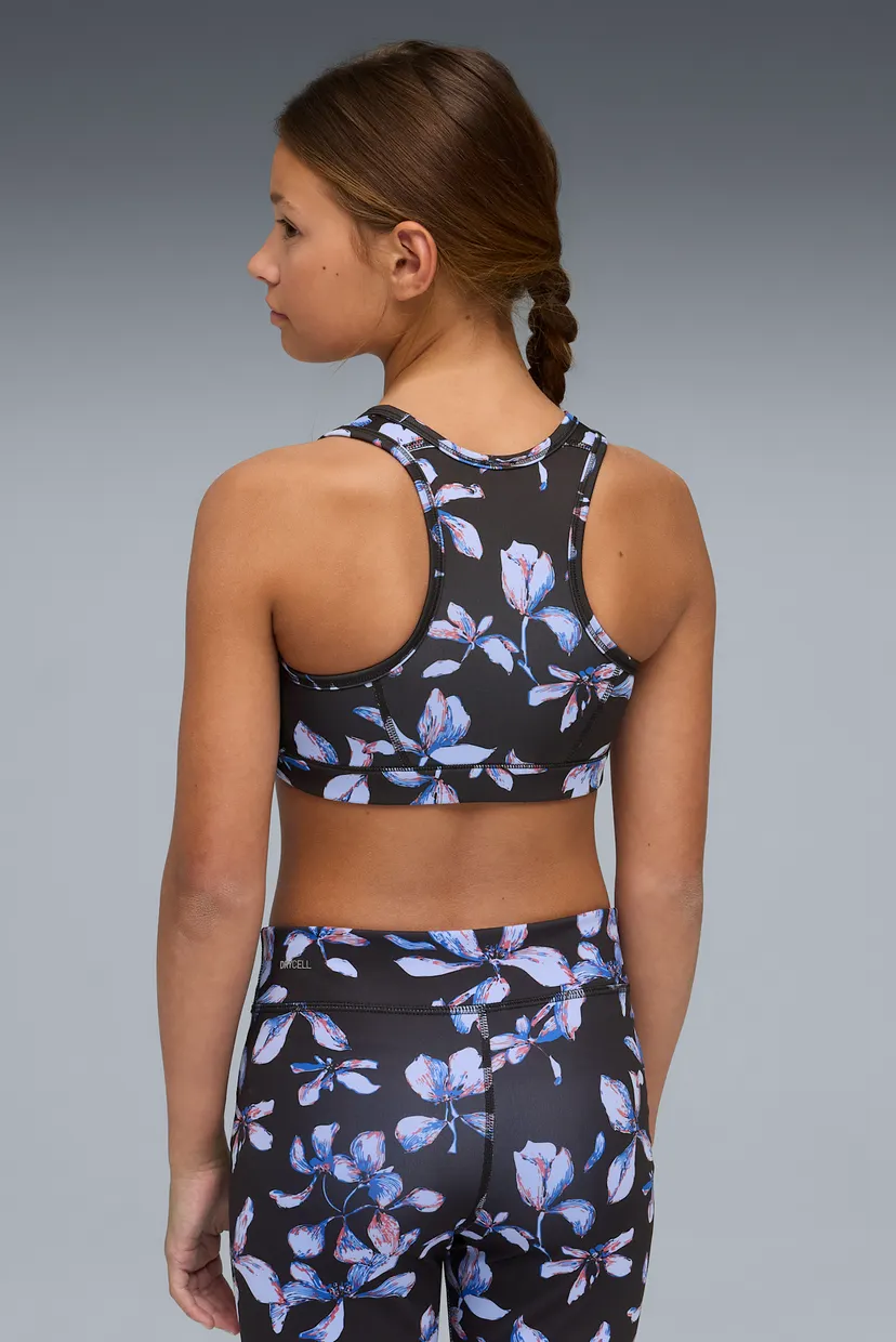 Детский черный топ с узором Essentials Training Printed Bra Youth 3