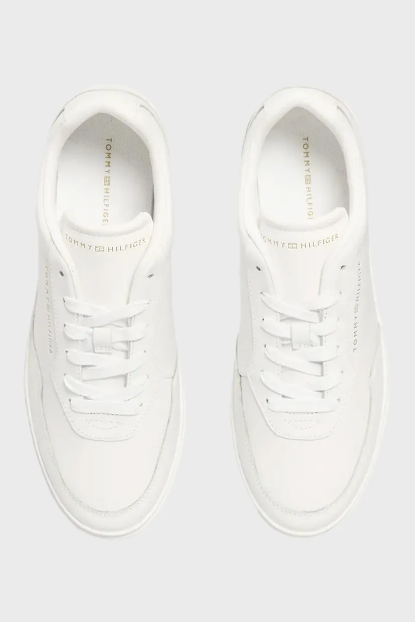 Женские белые кожаные сникерсы CASUAL CUPSOLE 4