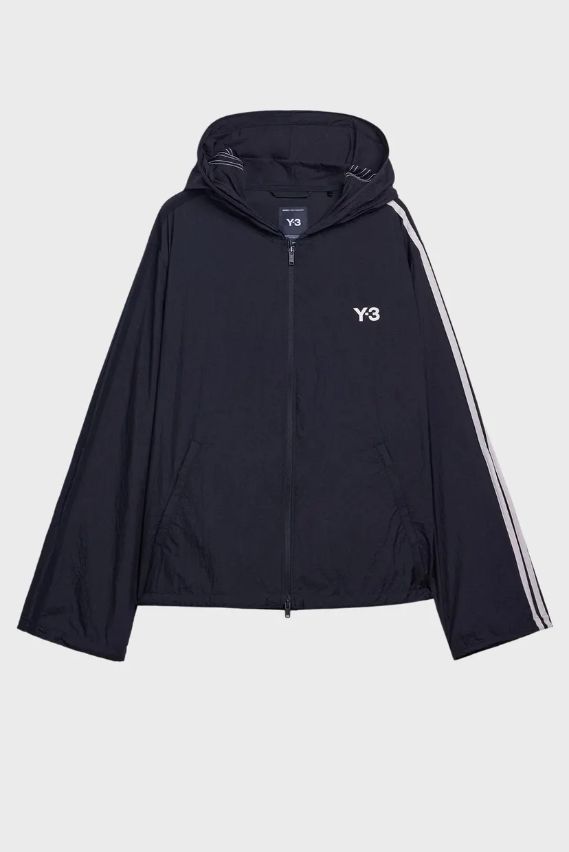 Чорне худі Y-3 NYLON WIRED 3 STRIPES (унісекс) 7
