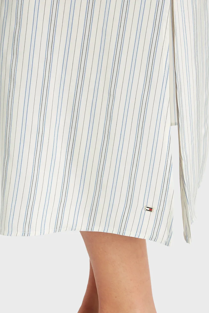 Жіноча біла сукня у смужку VIS STRIPE MIDI SHIRT DRESS LS 3