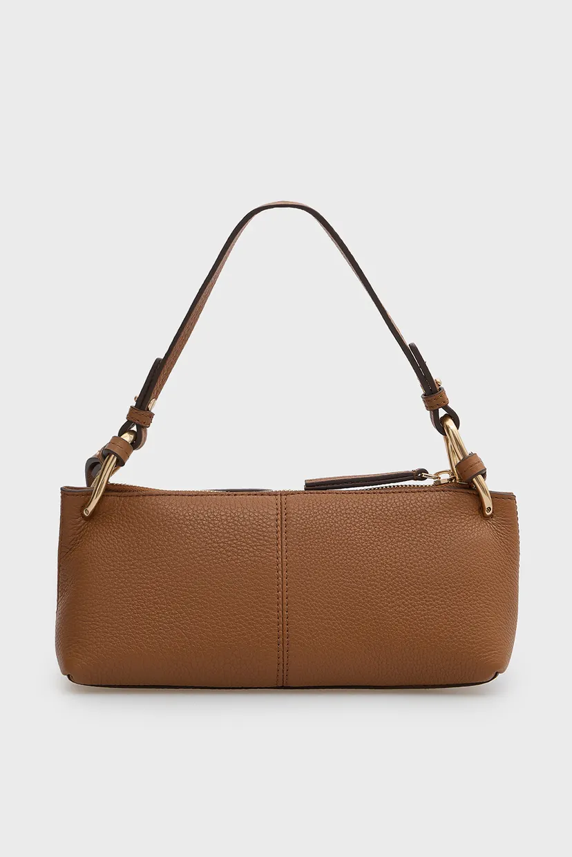 Жіноча руда шкіряна сумка SLOUCHY LEATHER SMALL CONV 4