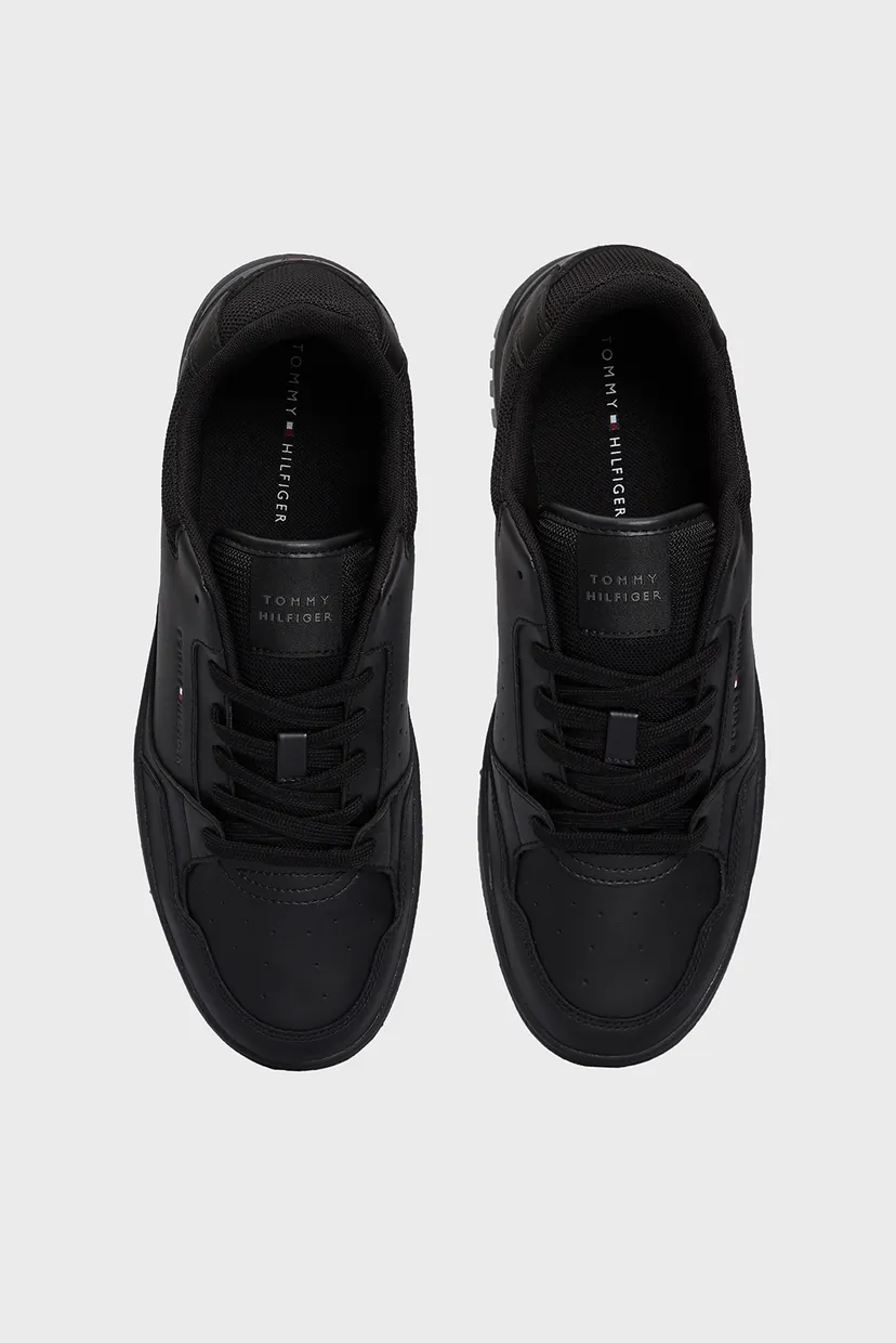 Мужские черные кожаные сникерcы TH BASKET CORE LEATHER ESS 4