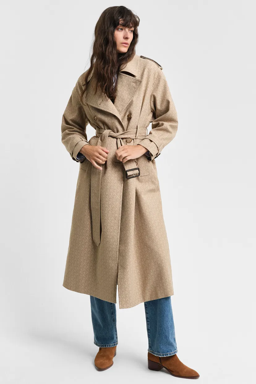 Жіночий бежевий тренч з візерунком MONOGRAM JACQUARD TRENCH COAT 4