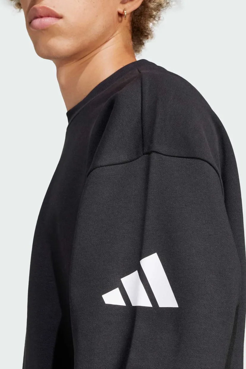 Чоловічий чорний світшот Essentials Loose Fit 3 Bar Logo 5