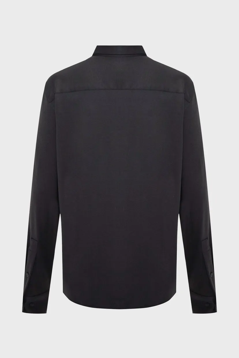 Мужская черная рубашка SMOOTH COTTON JERSEY SHIRT 7