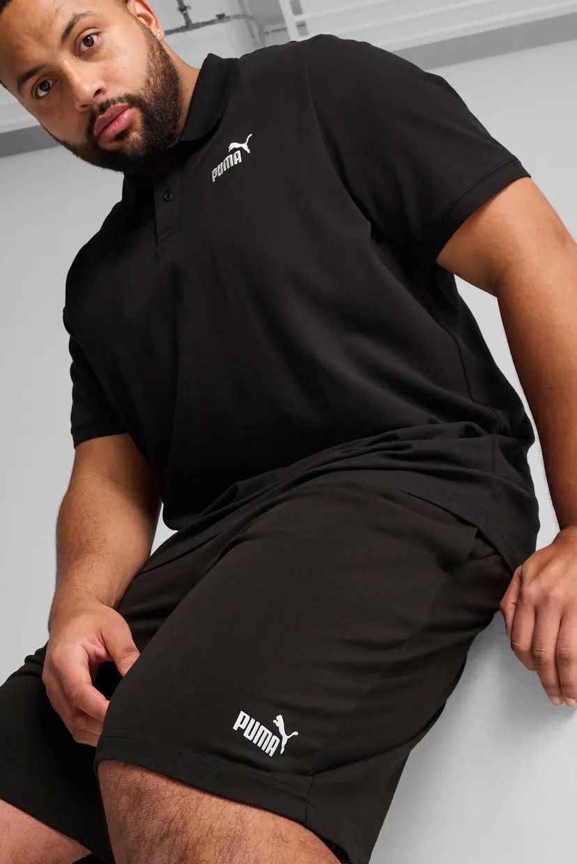Мужские черные шорты Essentials No. 1 Logo Jersey 10