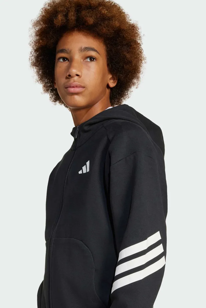 Дитяче чорне худі Future Icons 3-Stripes Full-Zip Hooded Kids 3
