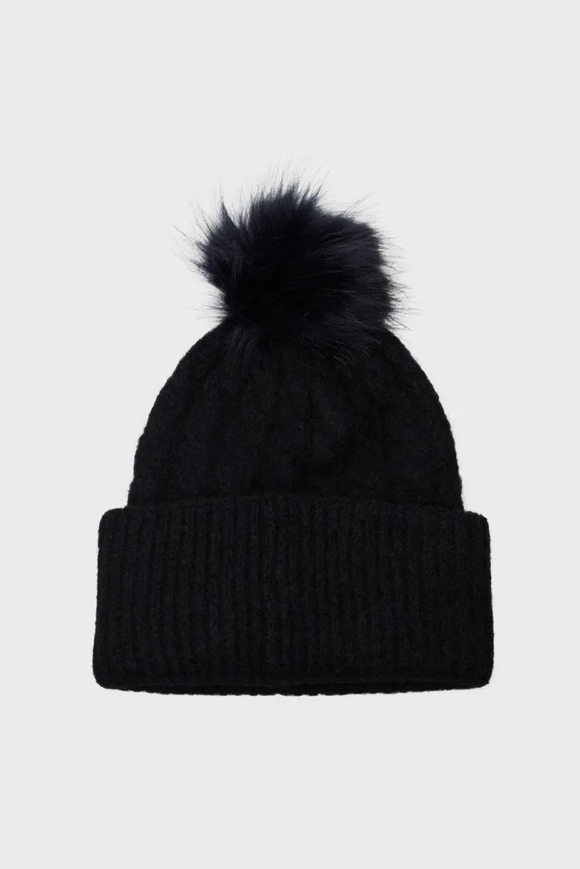 Жіноча темно-синя шапка TH TIMELESS BEANIE CABLE 3