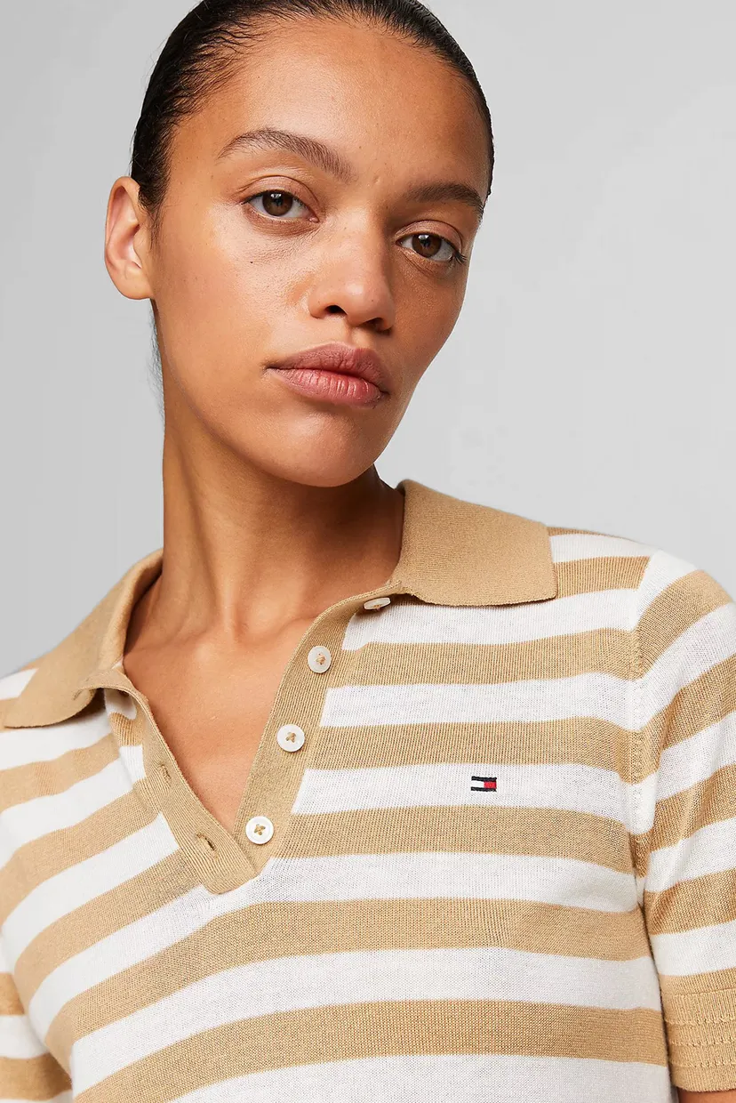 Жіноче поло у смужку CO LYOCELL BUTTON POLO SS SWT 4