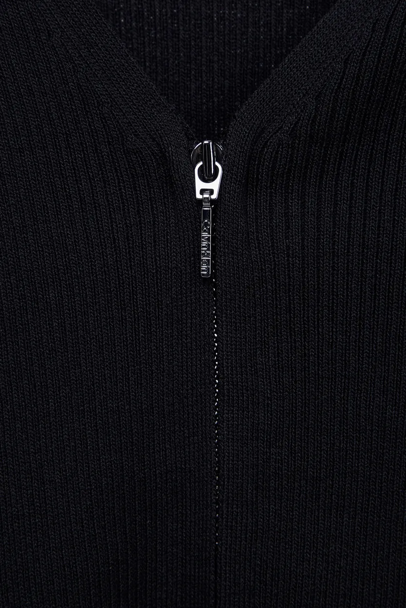 Жіночий чорний кардиган ICONIC RIB ZIP UP 4