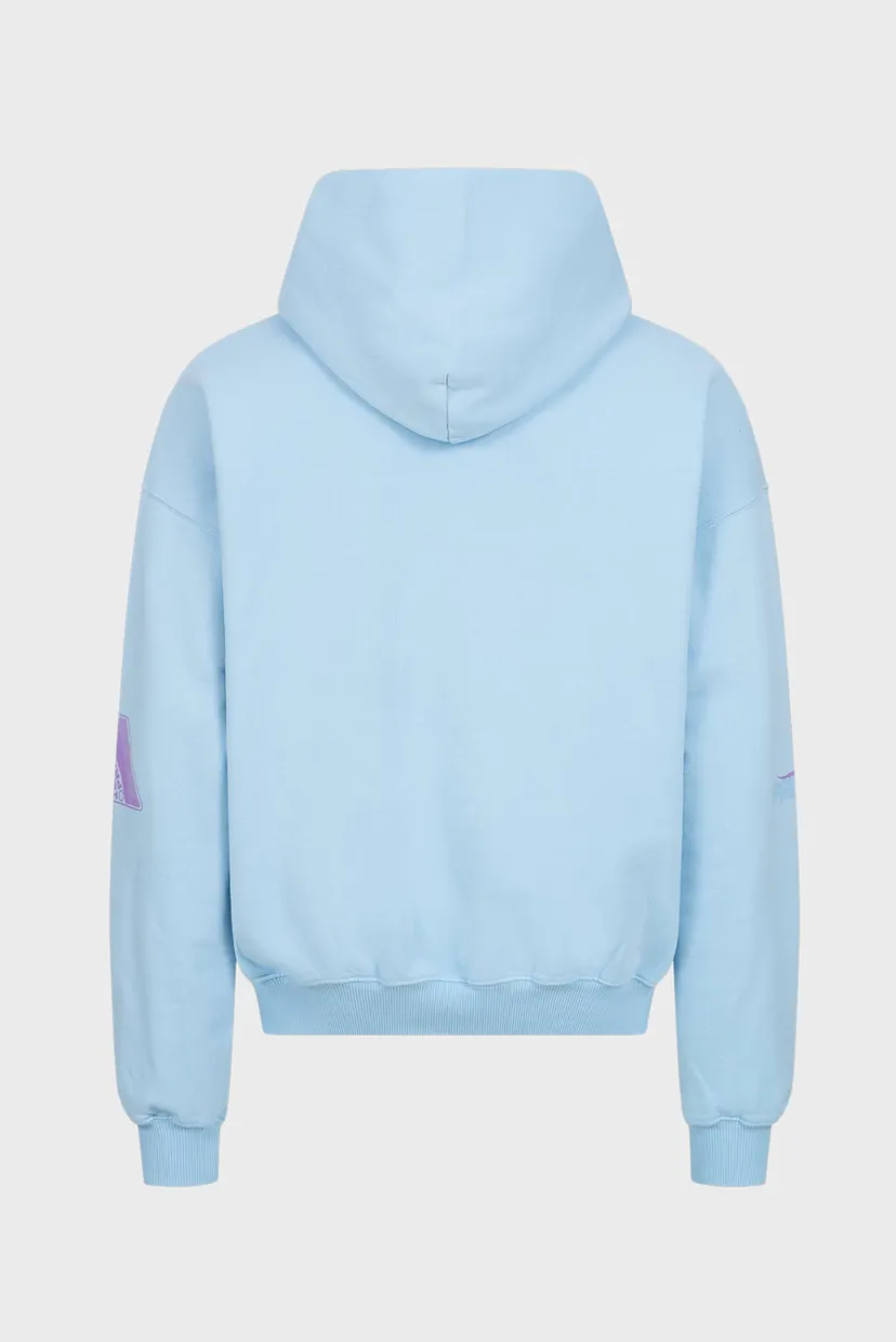 Чоловіче блакитне худі Oversized Multi Logo H GOTS 8