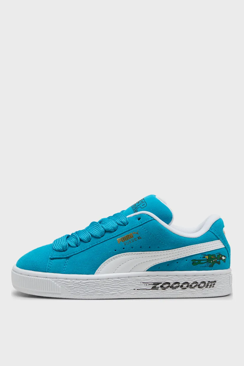 Детские голубые замшевые сникерсы Super PUMA Suede XL Sneakers Youth 3