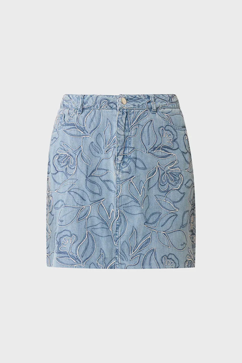 Жіноча блакитна джинсова спідниця з візерунком Denim skirt 5
