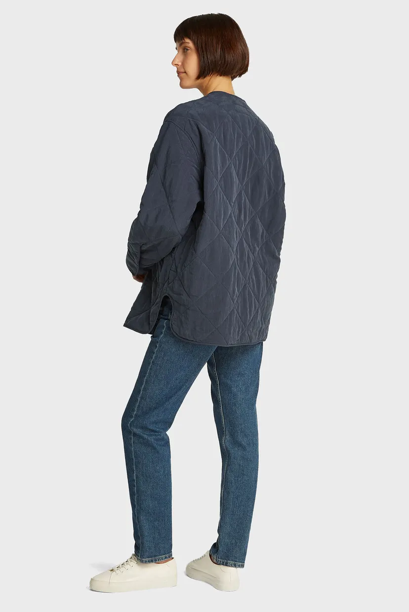 Жіноча темно-синя куртка WASHED LYOCELL SHACKET 3