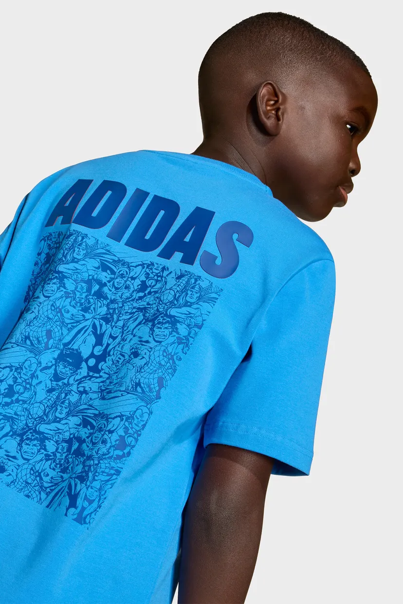 Детская синяя футболка adidas Marvel Avengers Graphics 3