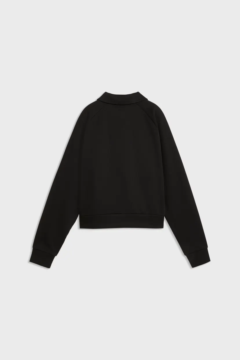 Женское черное поло PUMA Class Relaxed Long Sleeve Fleece Polo Women 5