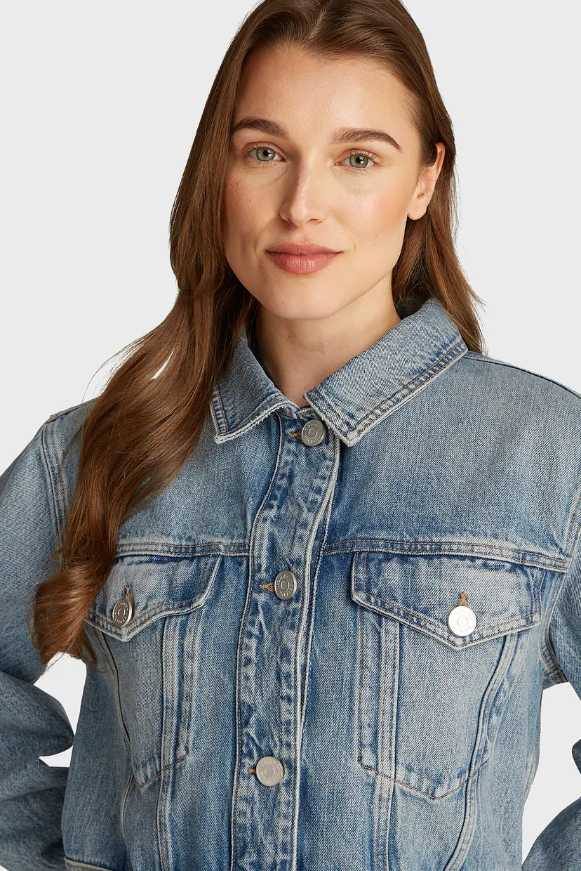 Женская голубая джинсовая куртка DNM STRAIGHT JACKET SAM 4