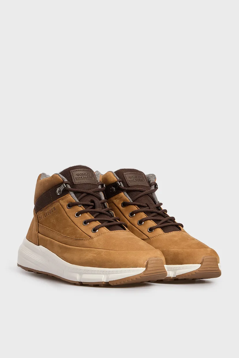 Мужские коричневые нубуковые хайтопы HILFIGER WARM NUBUCK HYBRID B 3
