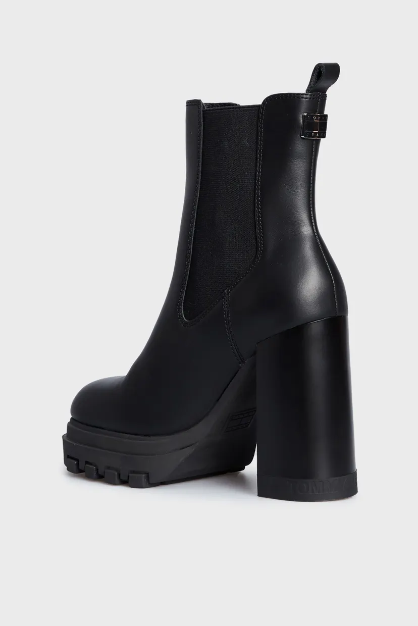 Женские черные кожаные ботильоны TJW HIGH HEEL CHELSEA 5