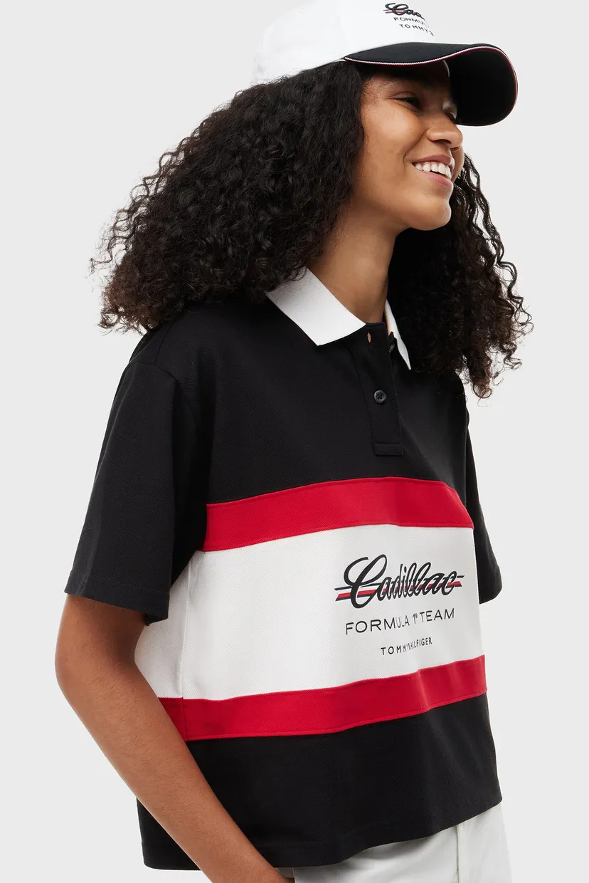 Женское черное поло TH x Cadillac Formula 1® Team 4