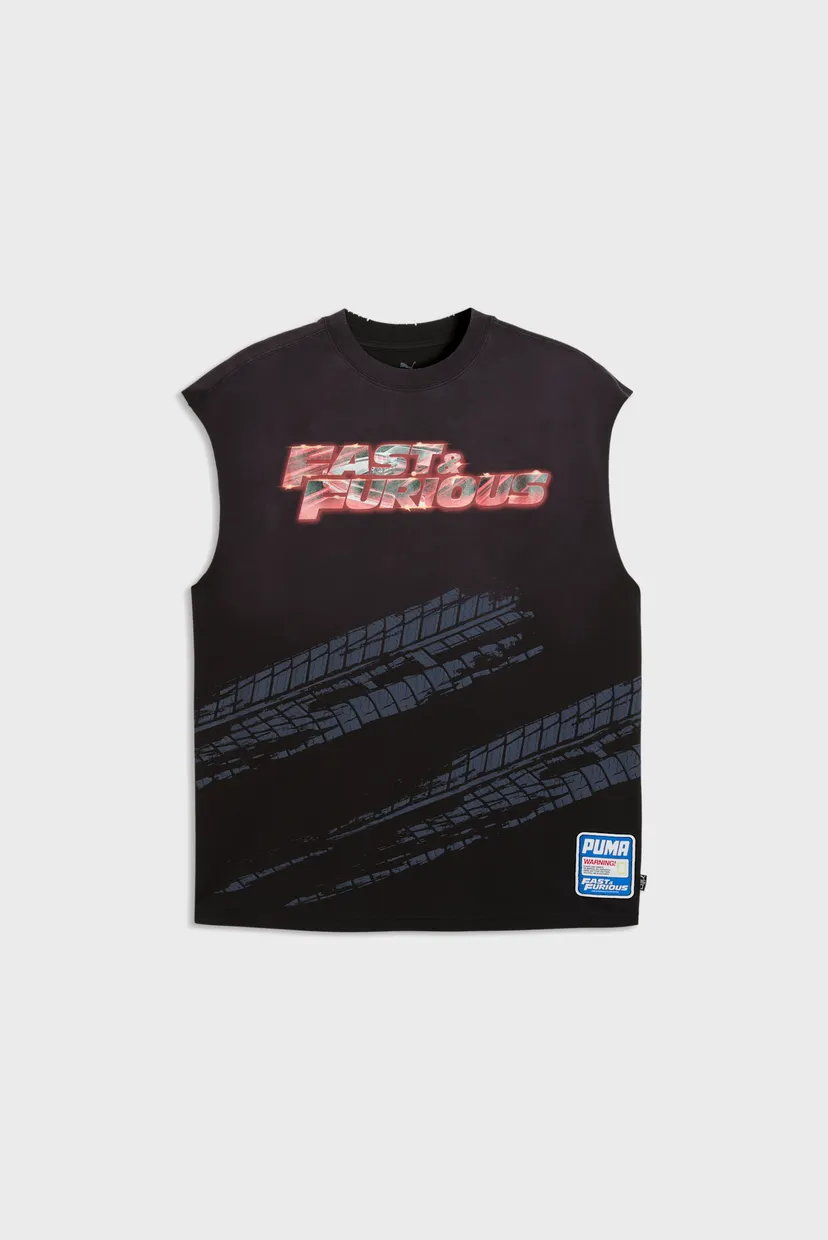 Мужская черная майка PUMA x FAST & FURIOUS Cut-Off Tee Relaxed Men 4