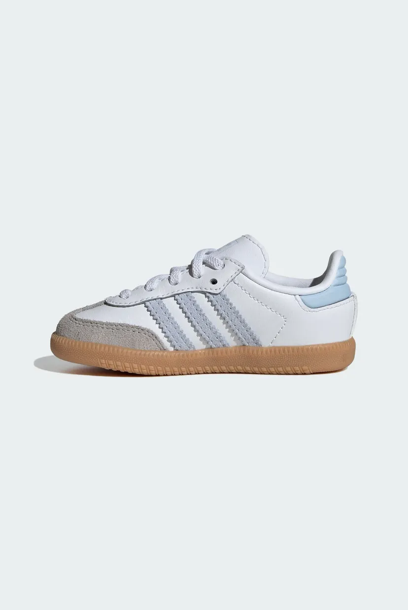 Детские белые кожаные сникерсы SAMBA OG COMFORT CLOSURE ELASTIC LACE 6