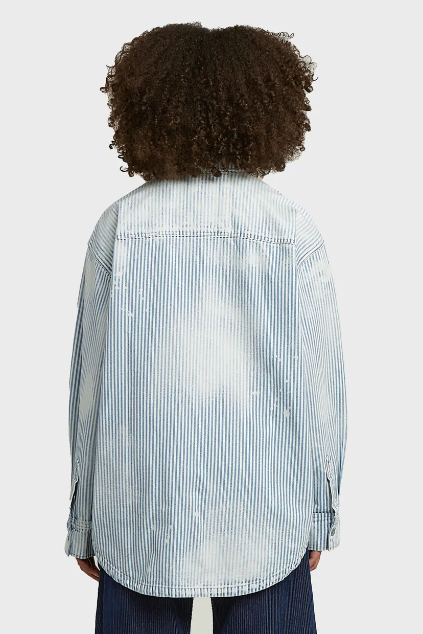 Женская джинсовая рубашка в полоску Maxi overshirt 3